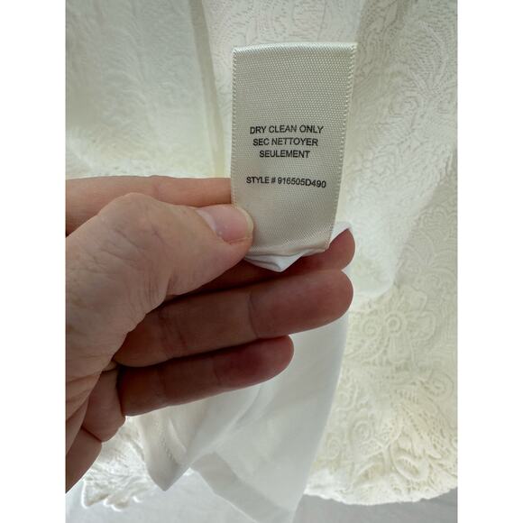 Rebecca Taylor Women's sz 12 White Embroidered Sheath Dress Bridal Graduation - Picture 13 of 14